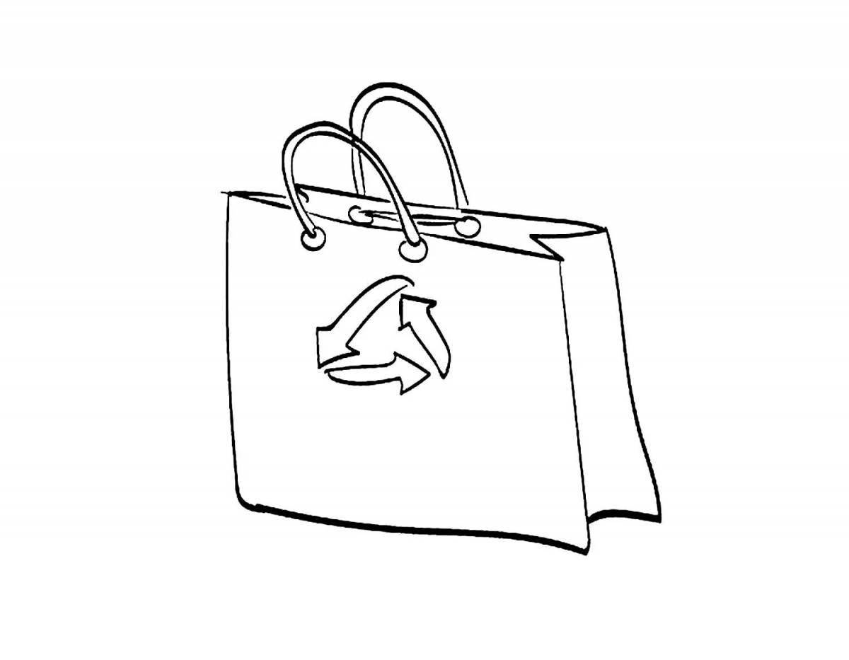 Coloring page adorable shopping bag