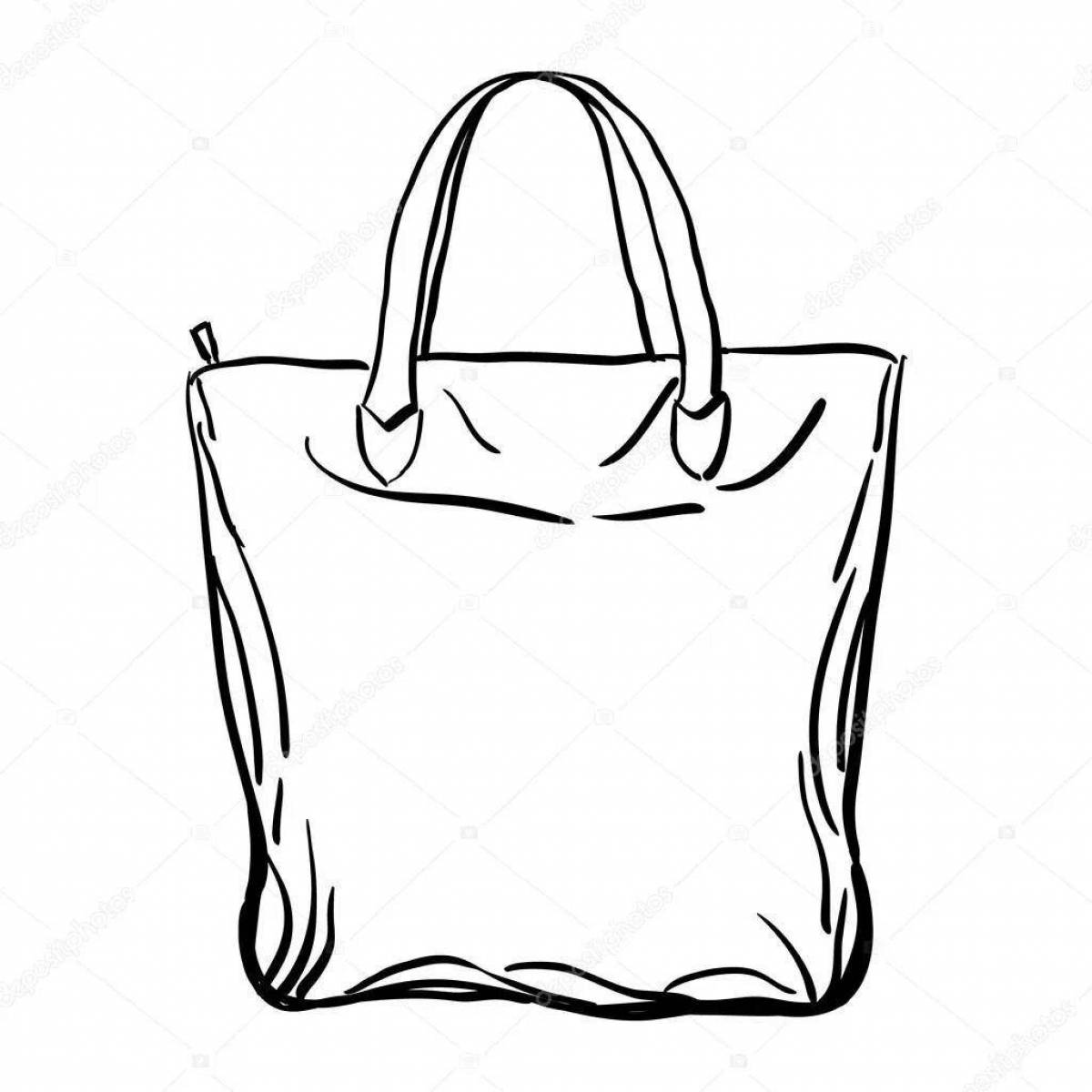Coloring page fashion shopping bag