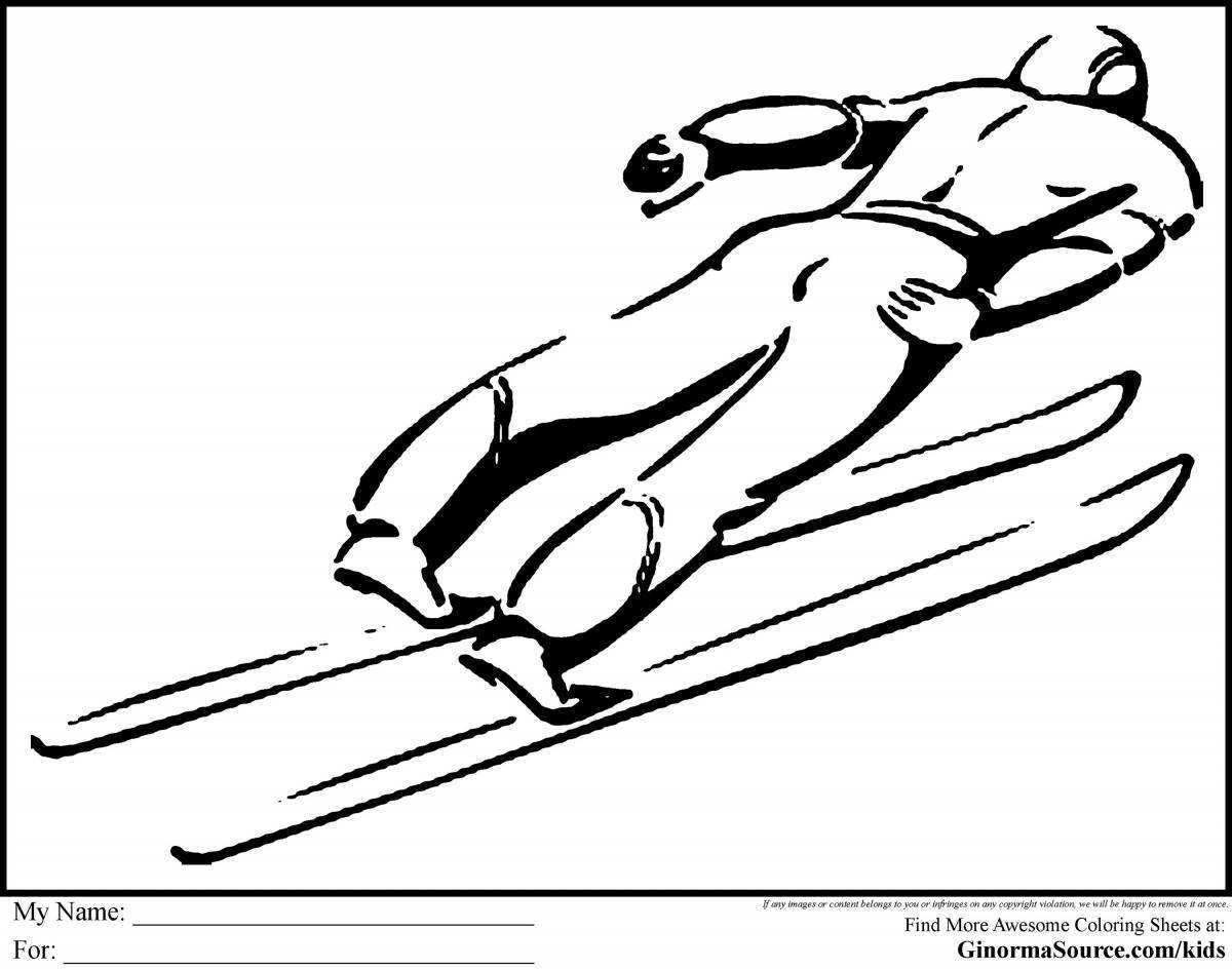Coloring page wild ski race