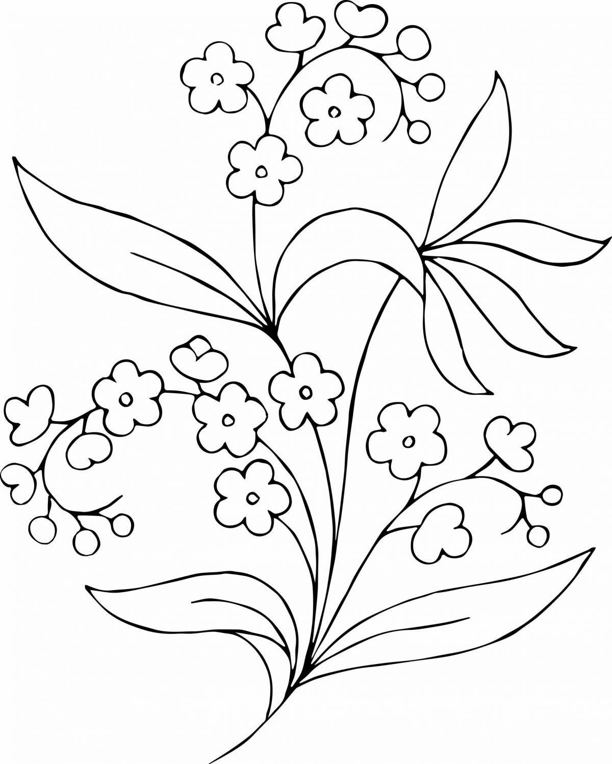 Delightful forget-me-not coloring page