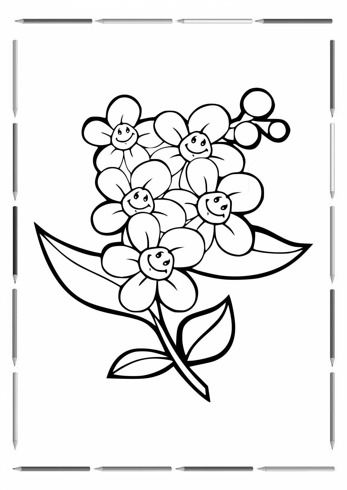 Colorful forget-me-not coloring page