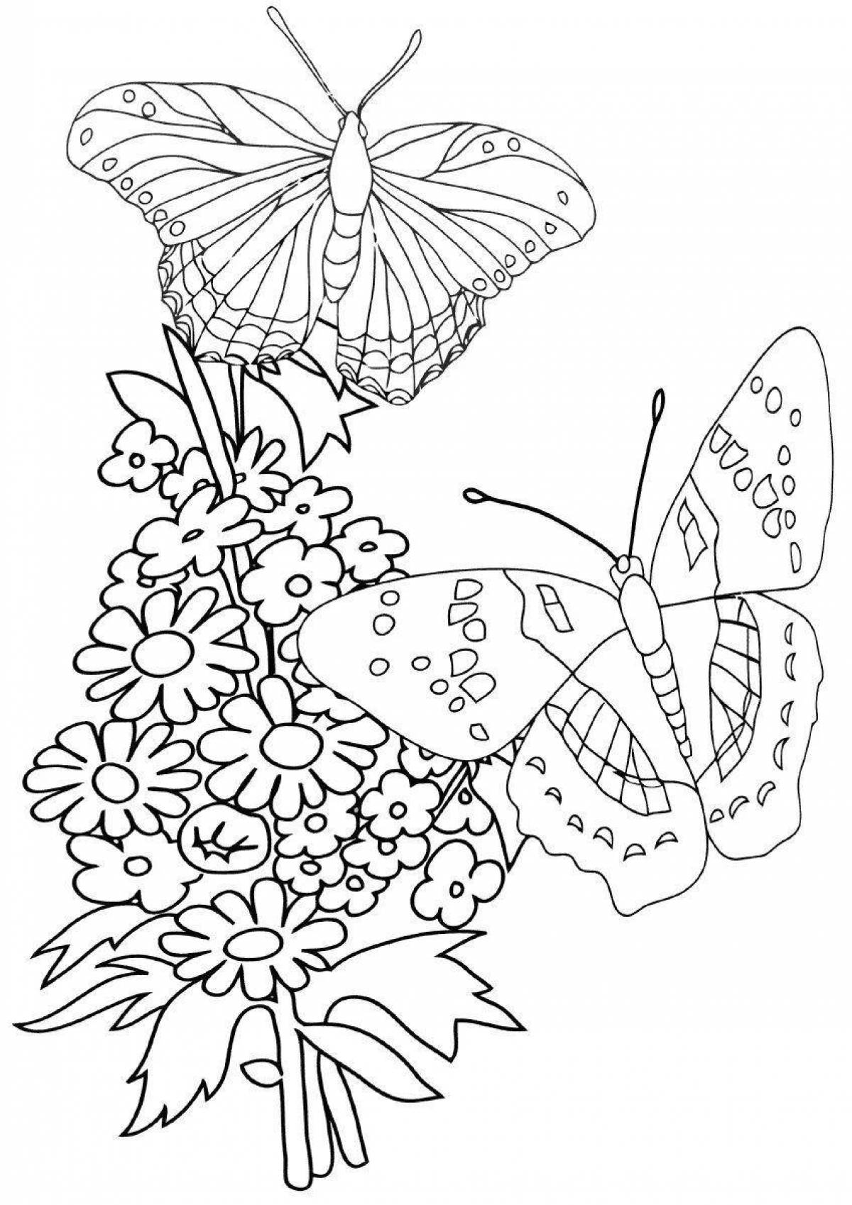 Refreshing forget-me-not coloring page