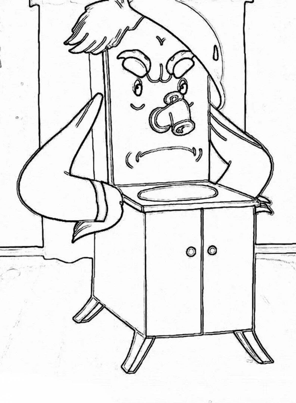 Coloring radiant Moidodyr Chukovsky