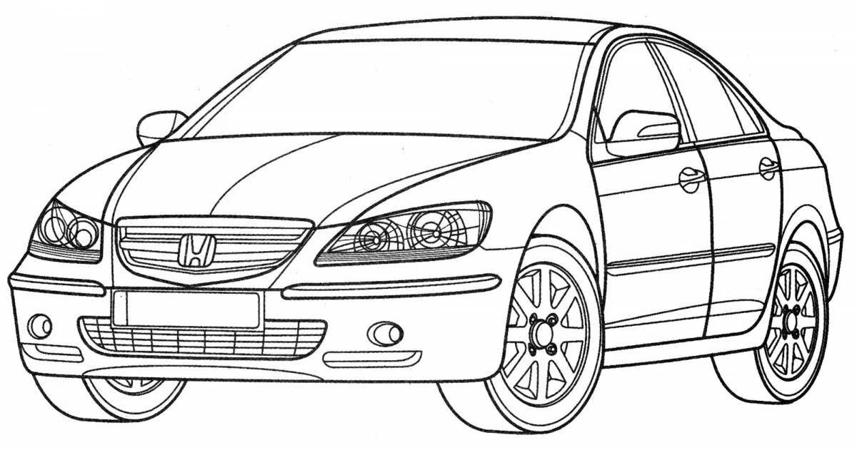 Colorful honda civic coloring page