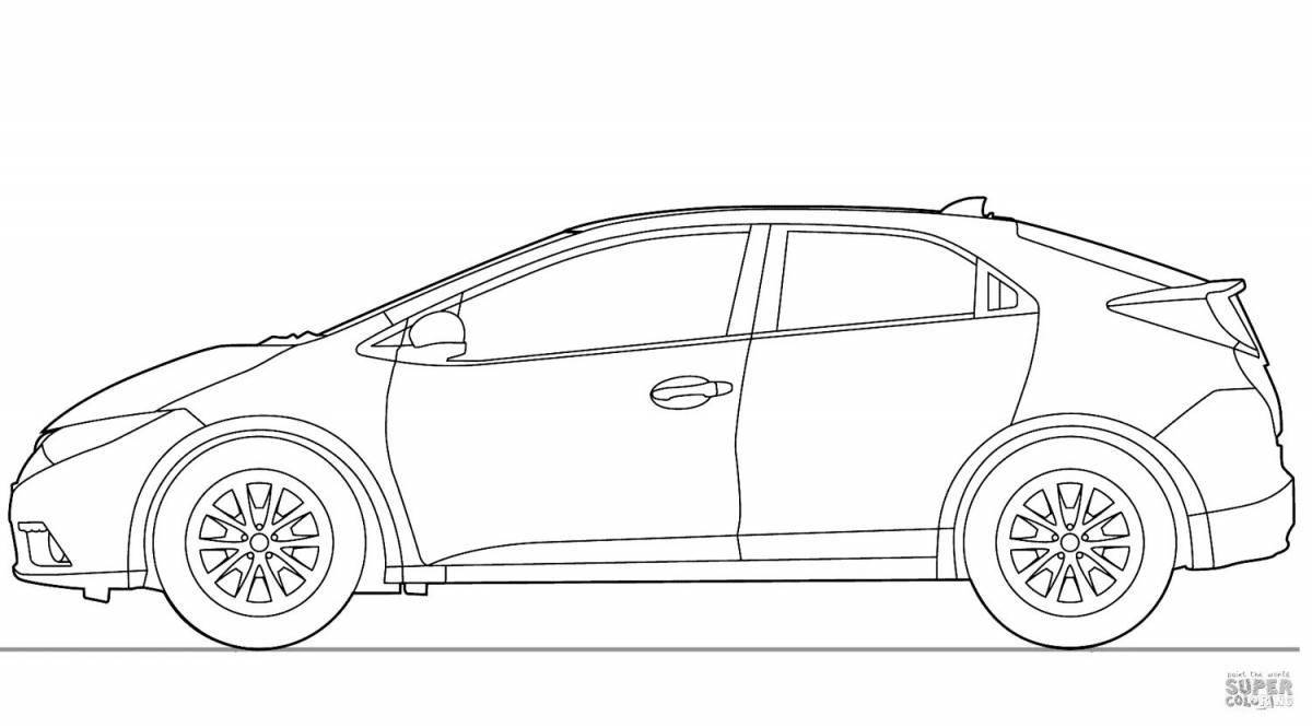 Поразительная страница раскраски honda civic