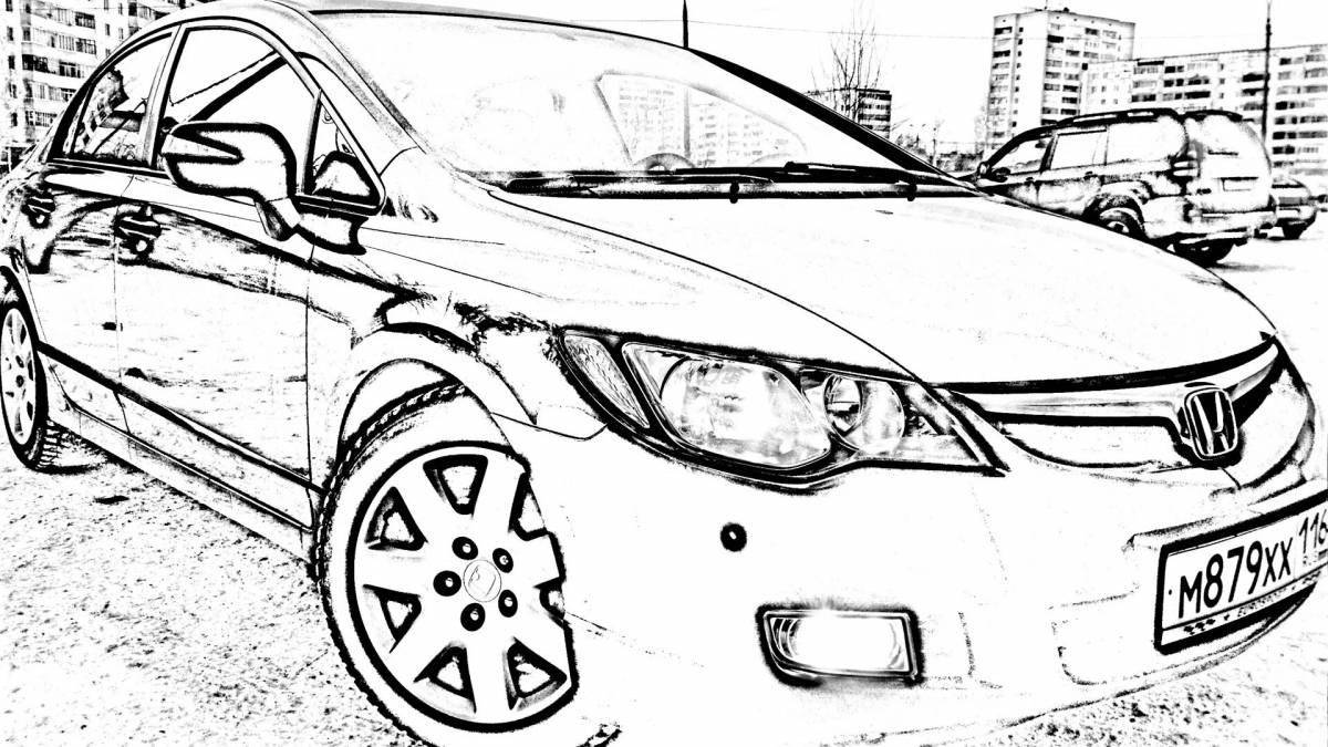 Изысканная раскраска honda civic