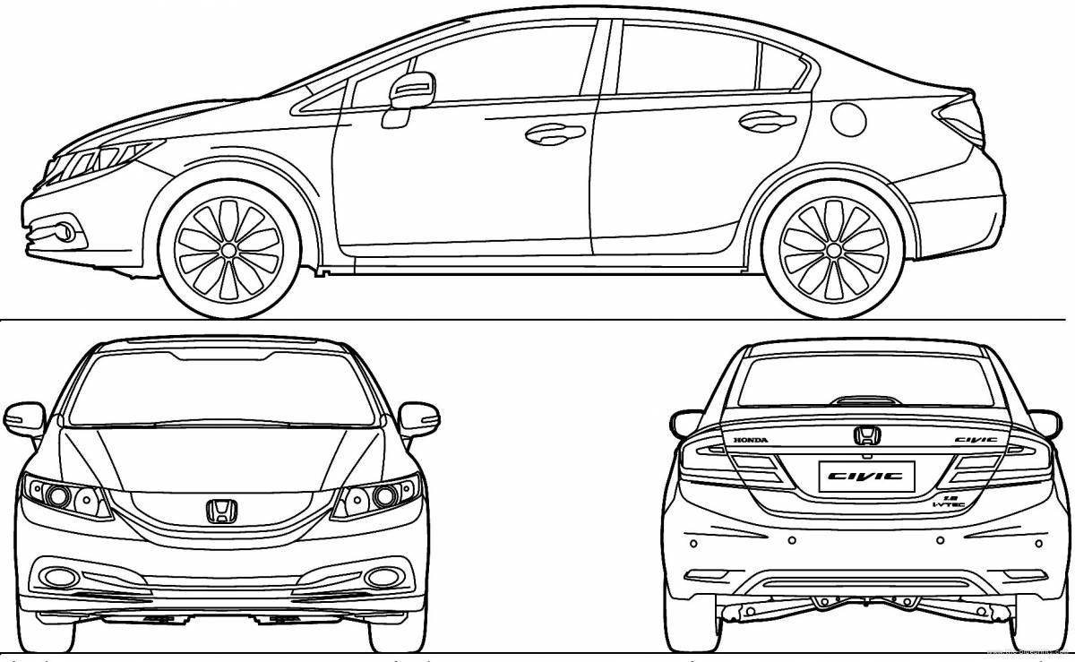 Впечатляющая раскраска honda civic