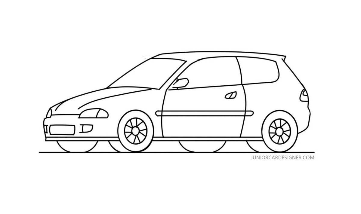 Smart honda civic coloring