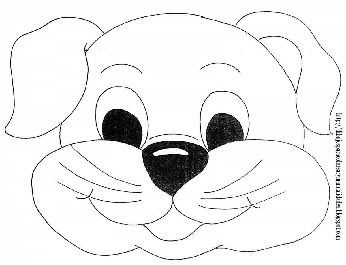 Adorable dog head coloring page