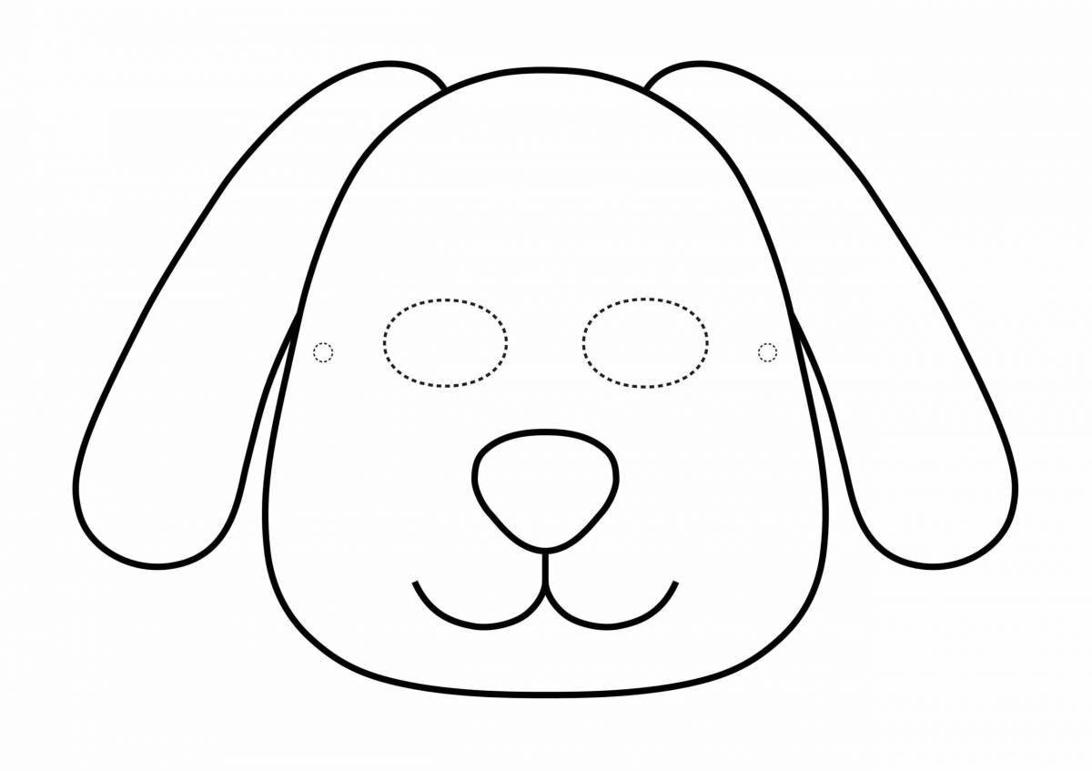 Раскраска голова игривого собаки