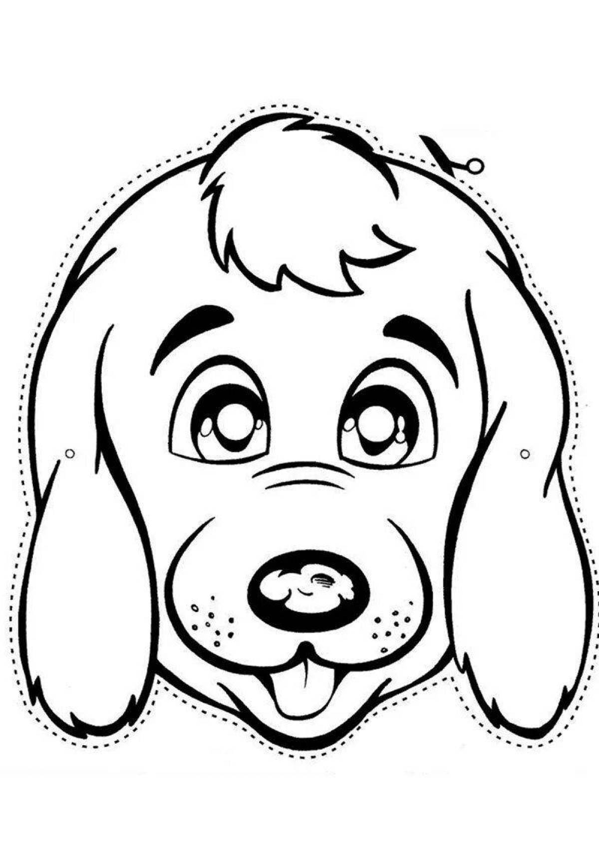 Cute dog head coloring page