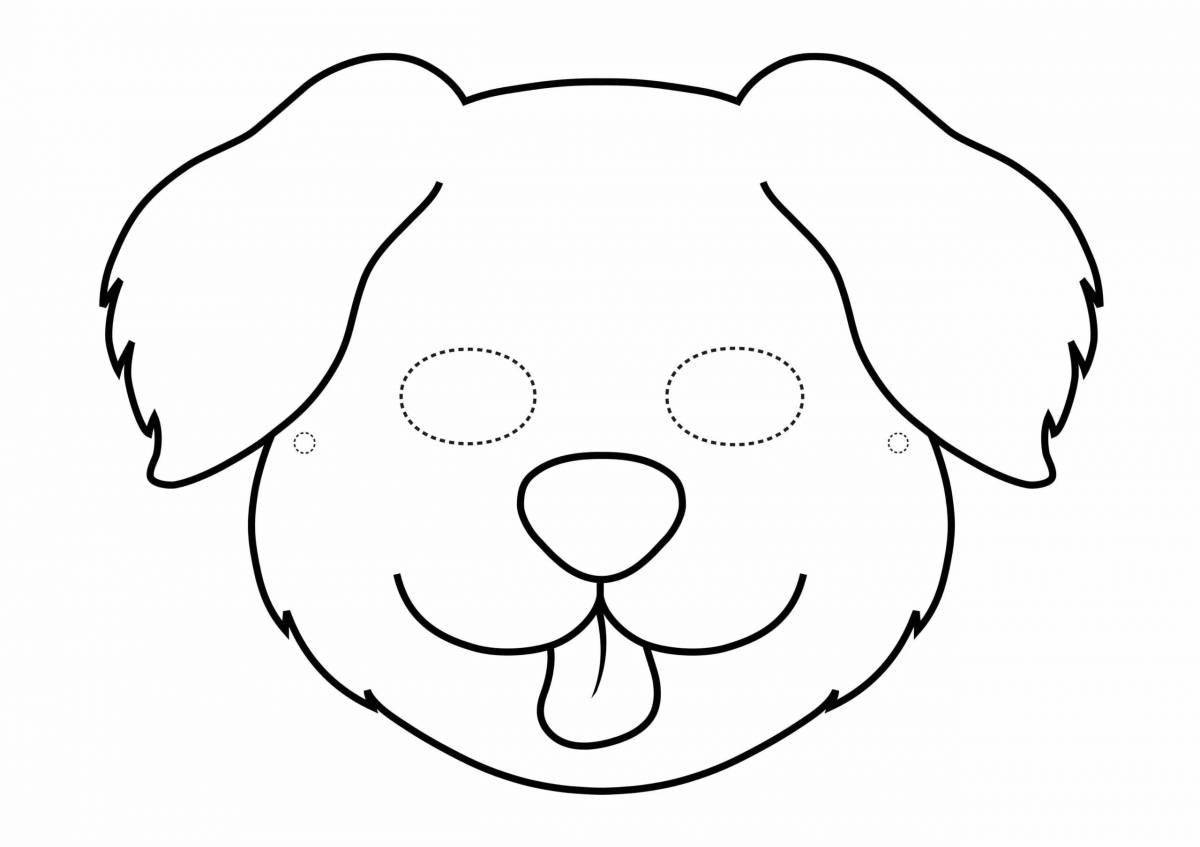 Sweet dog head coloring page