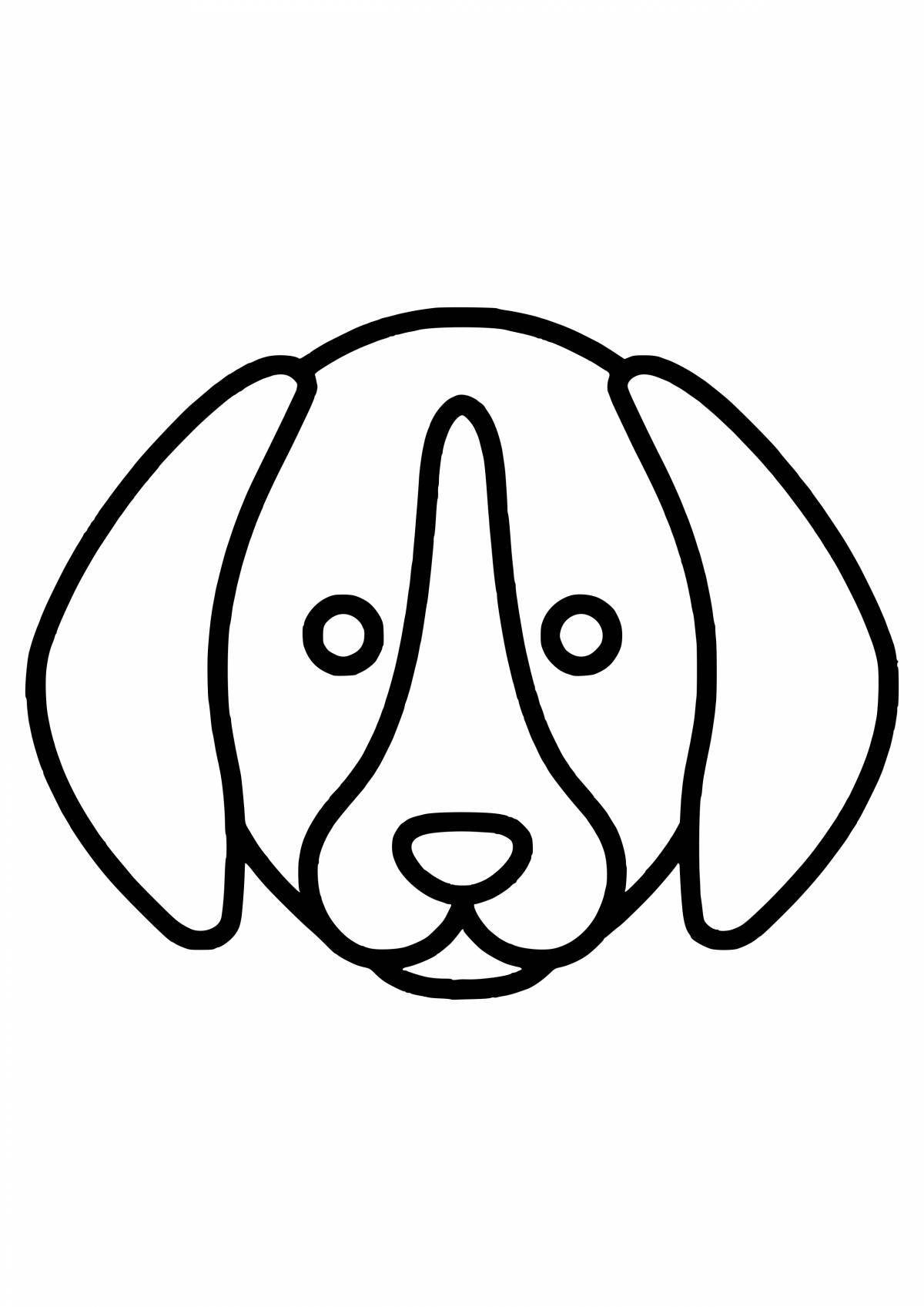 Live dog head coloring page