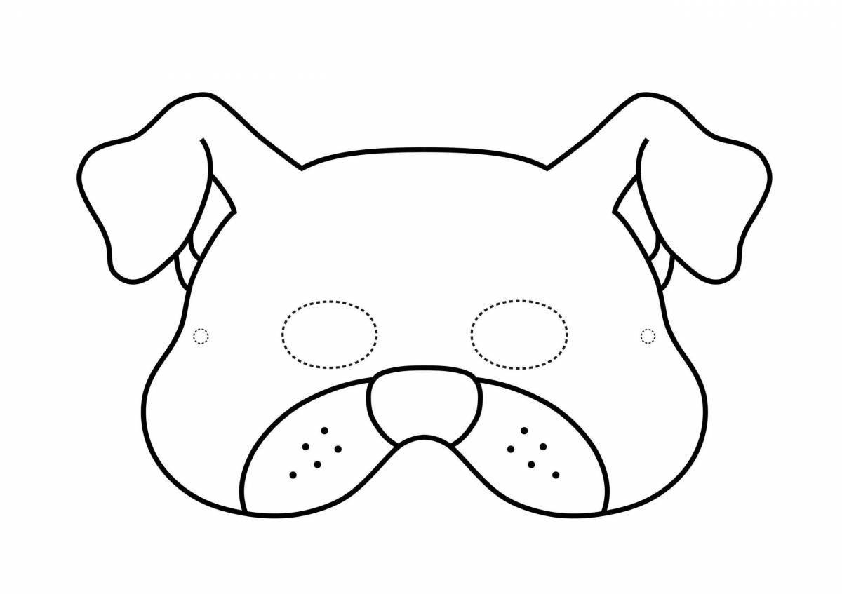 Coloring page happy dog ​​head