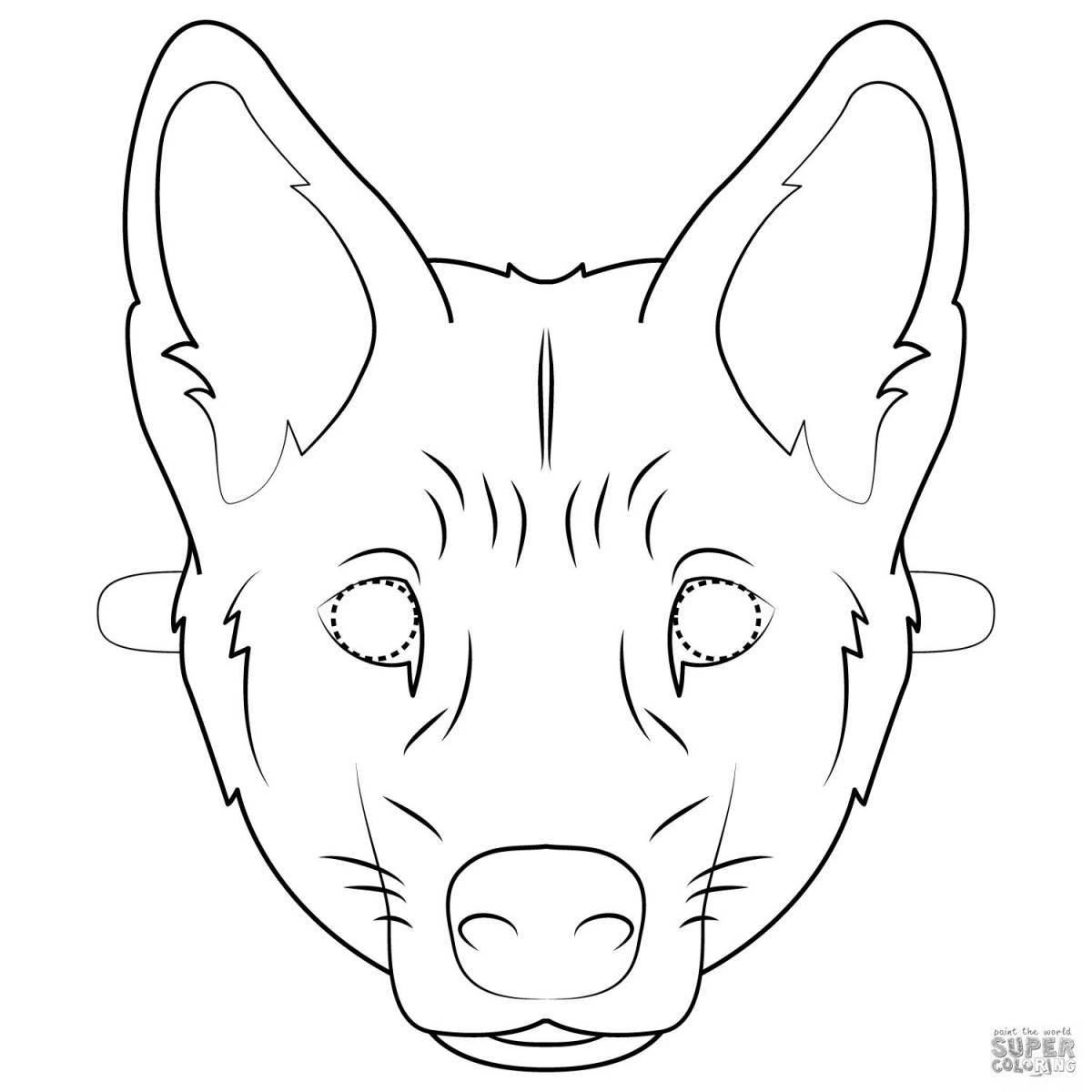 Animated dog head coloring page