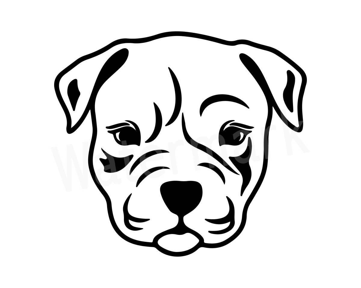 Fun dog head coloring page