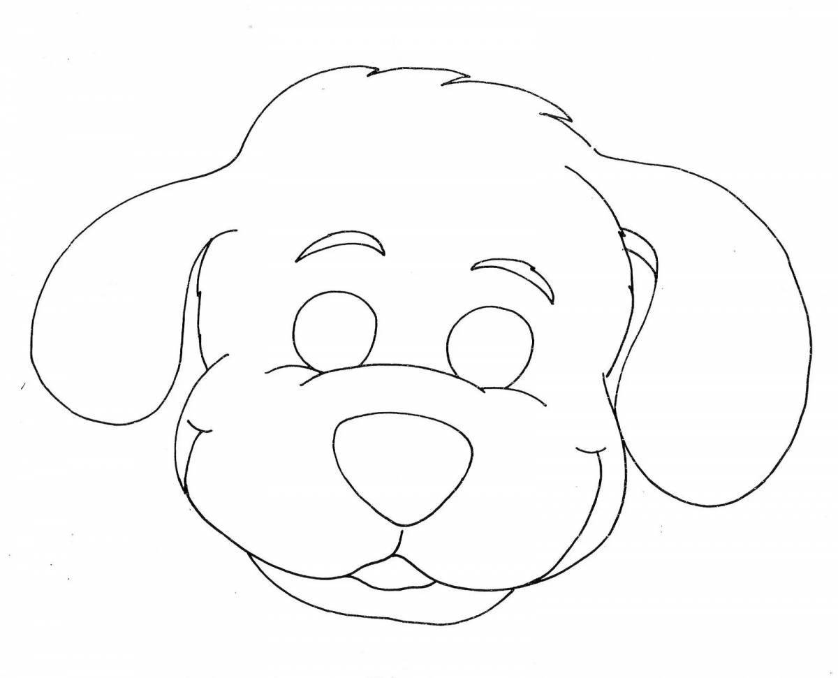 Exciting dog head coloring page