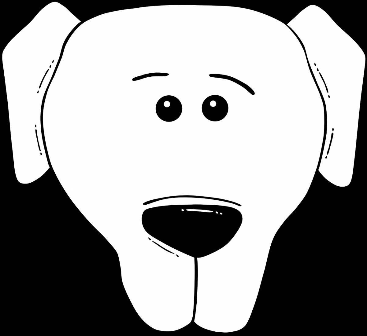Adorable dog head coloring page