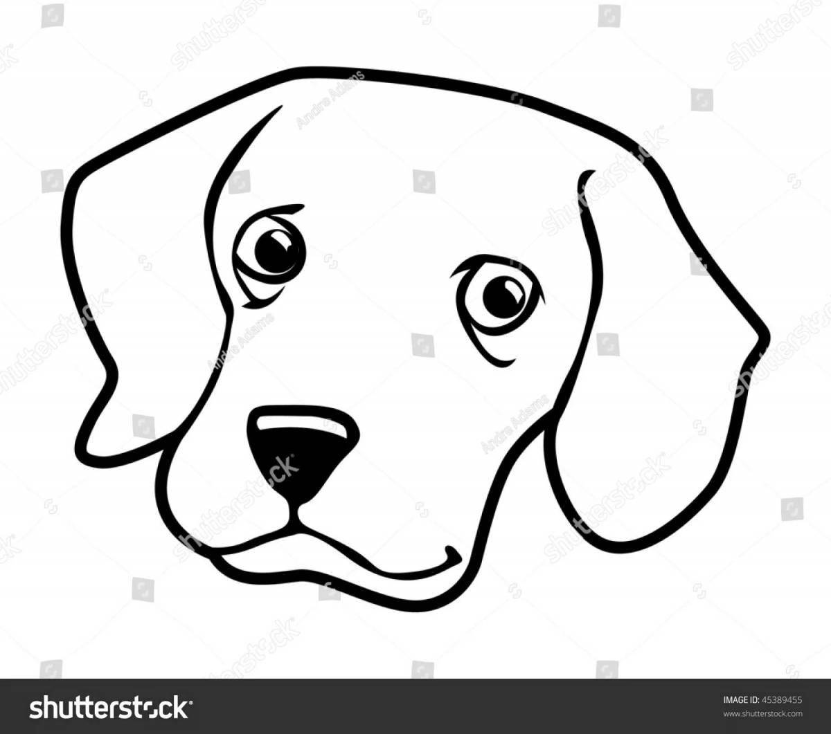 Naughty dog ​​head coloring page