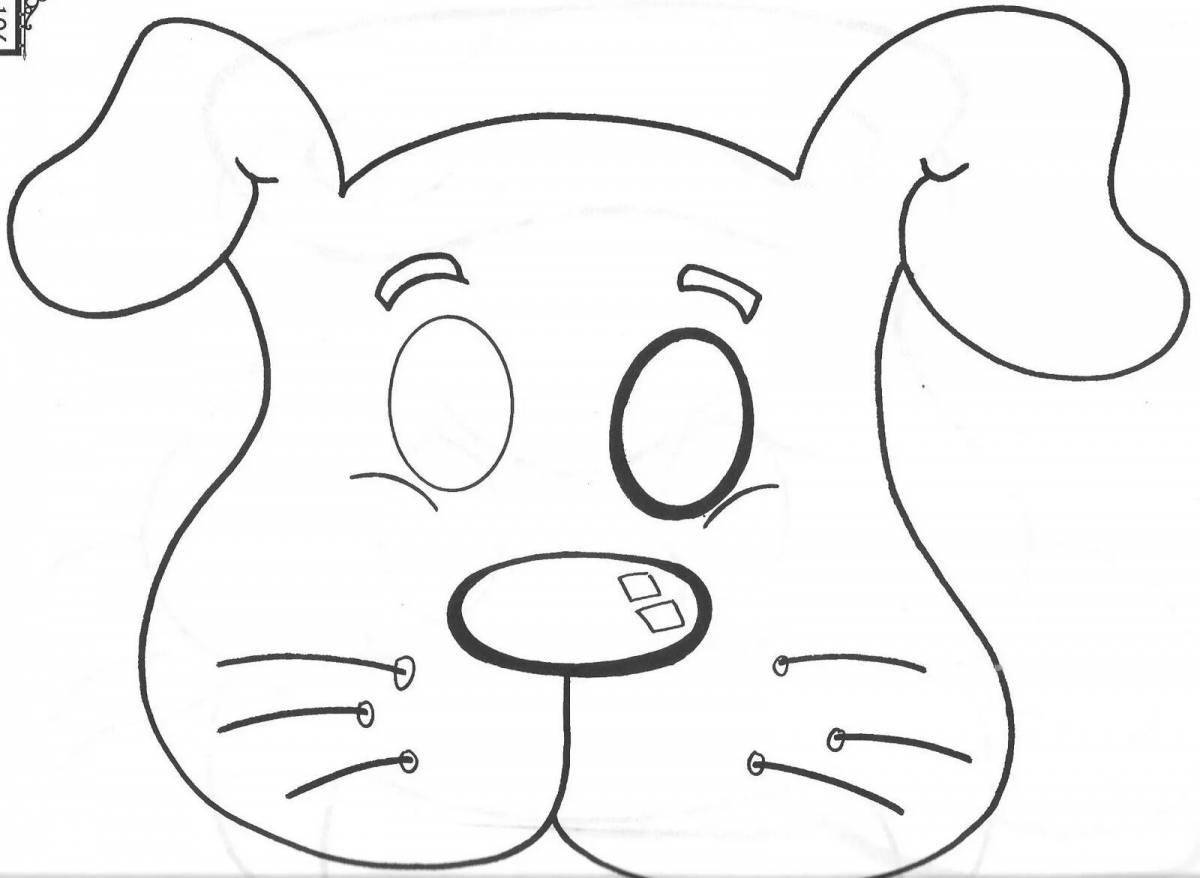 Attractive dog head coloring page