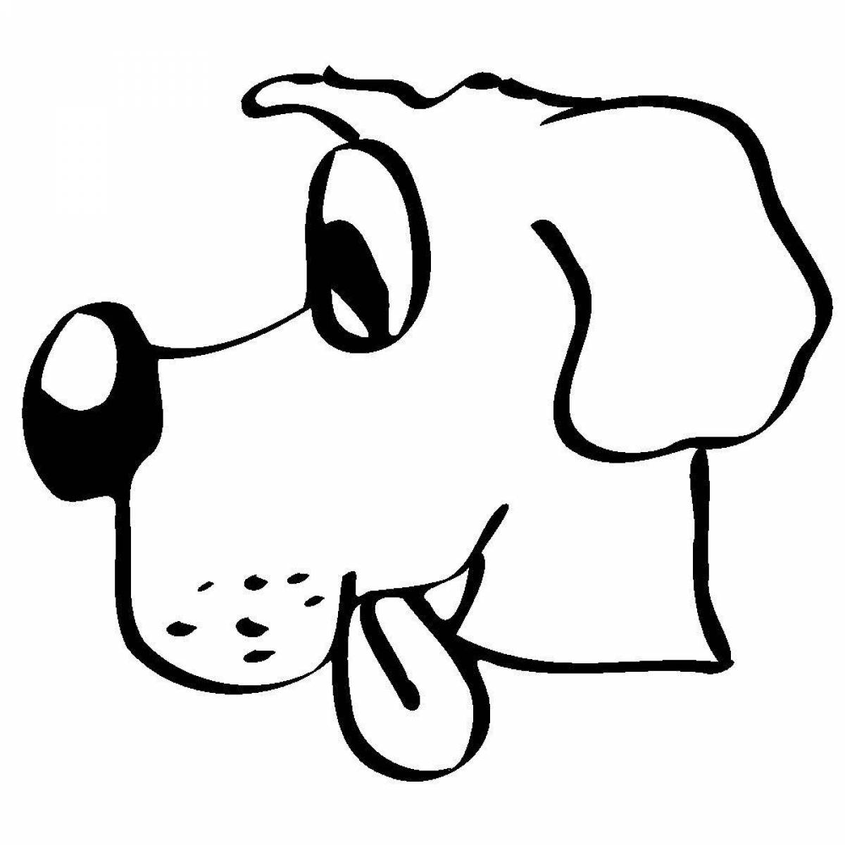 Playable dog head coloring page