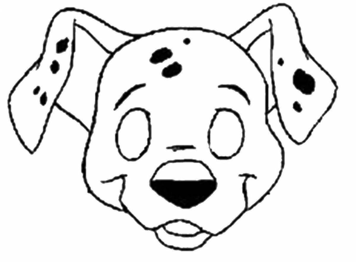 Coloring book smart dog head