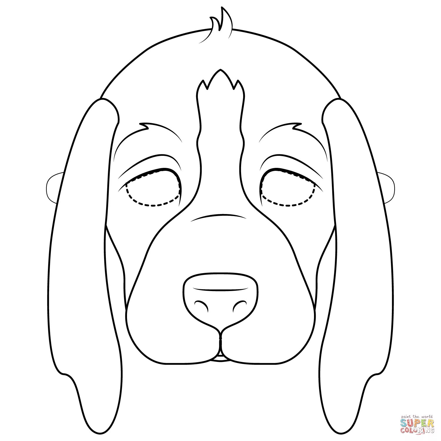 Coloring page mysterious dog head