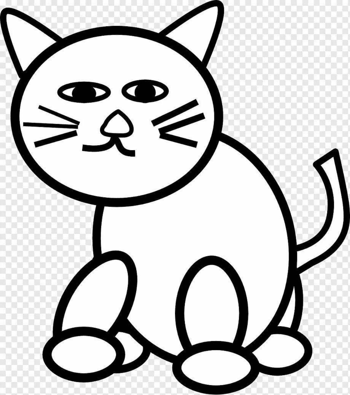 Сладкая раскраска кошка простая