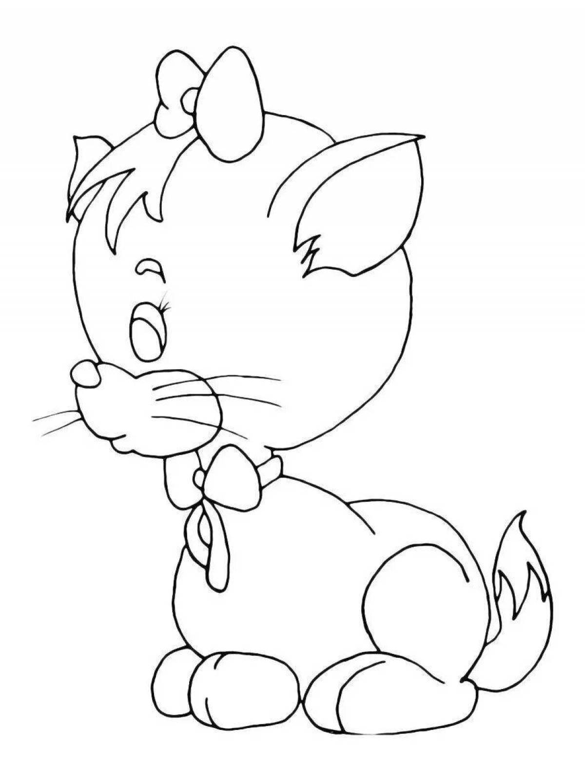 Dazzling coloring cat simple