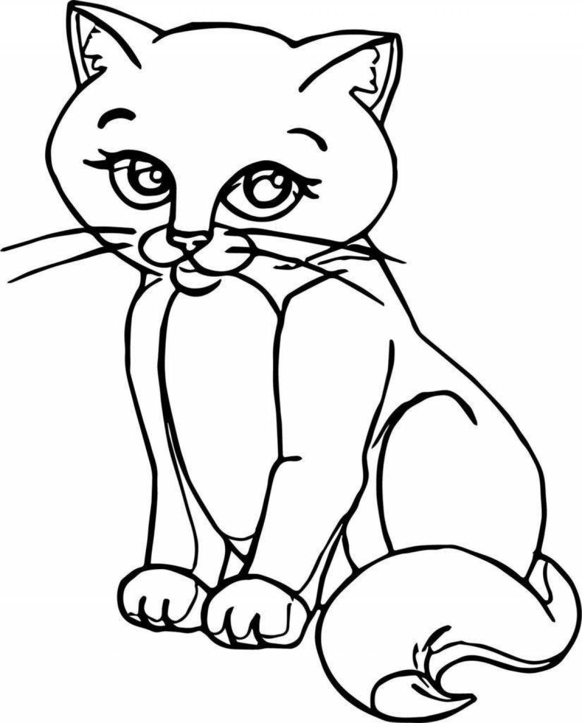 Gracious coloring cat simple