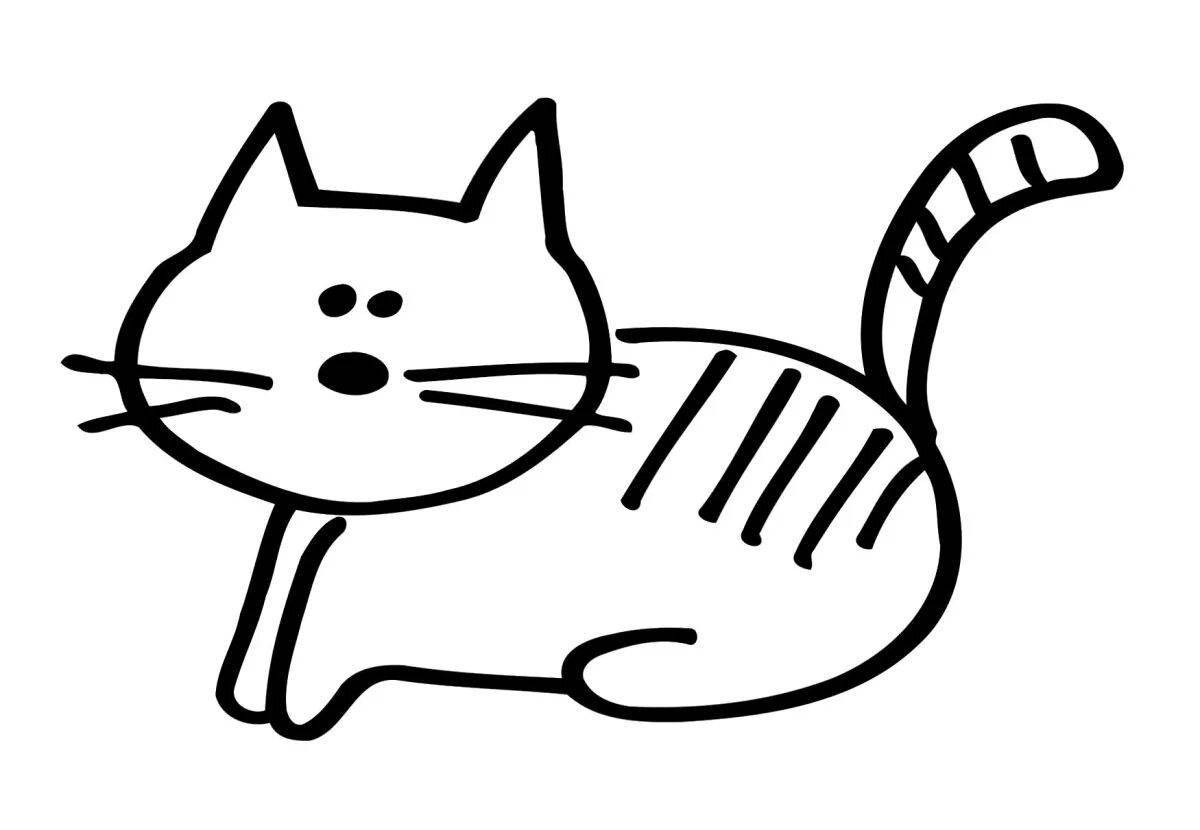 Genial coloring page cat simple