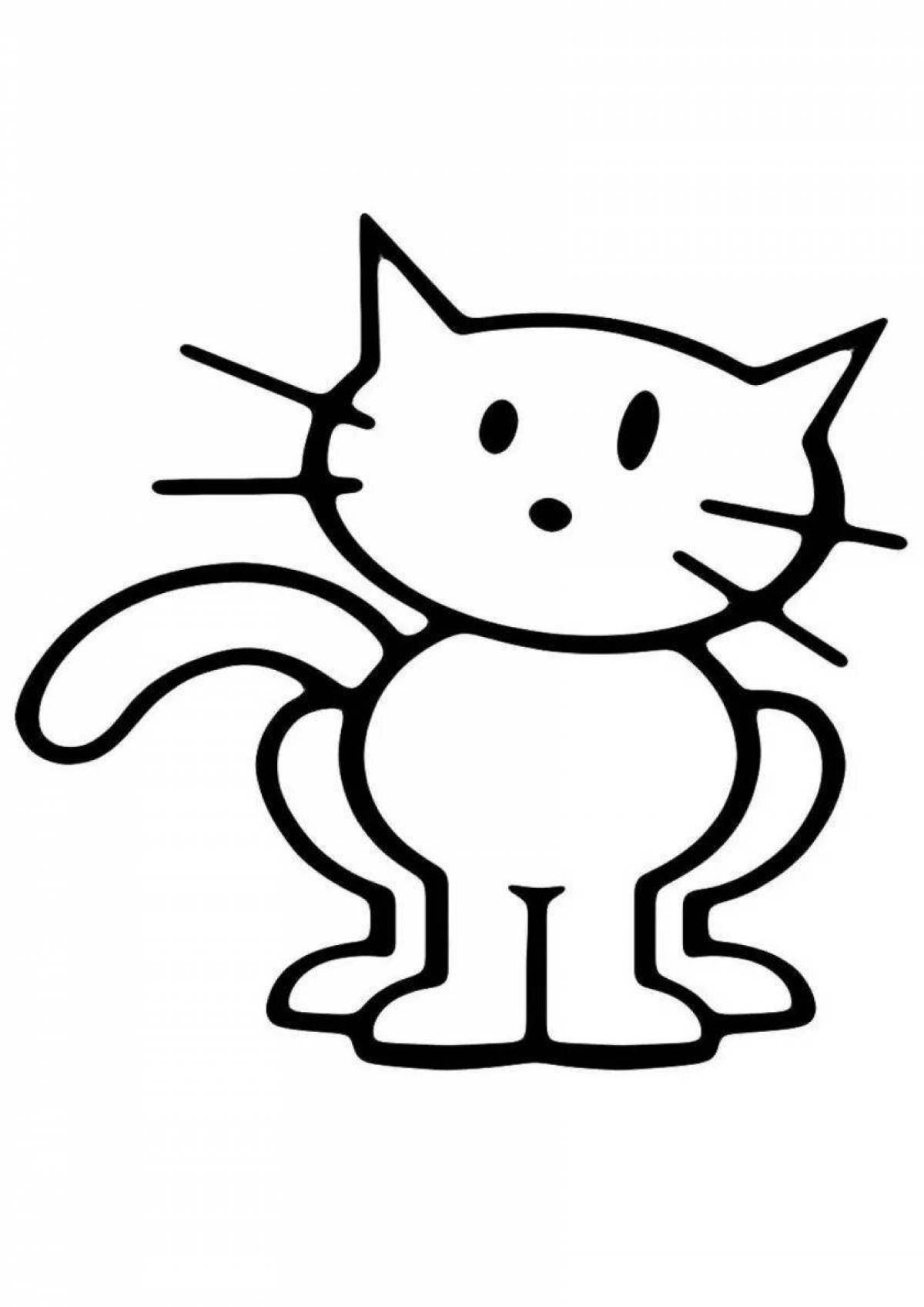 Serene coloring page cat simple