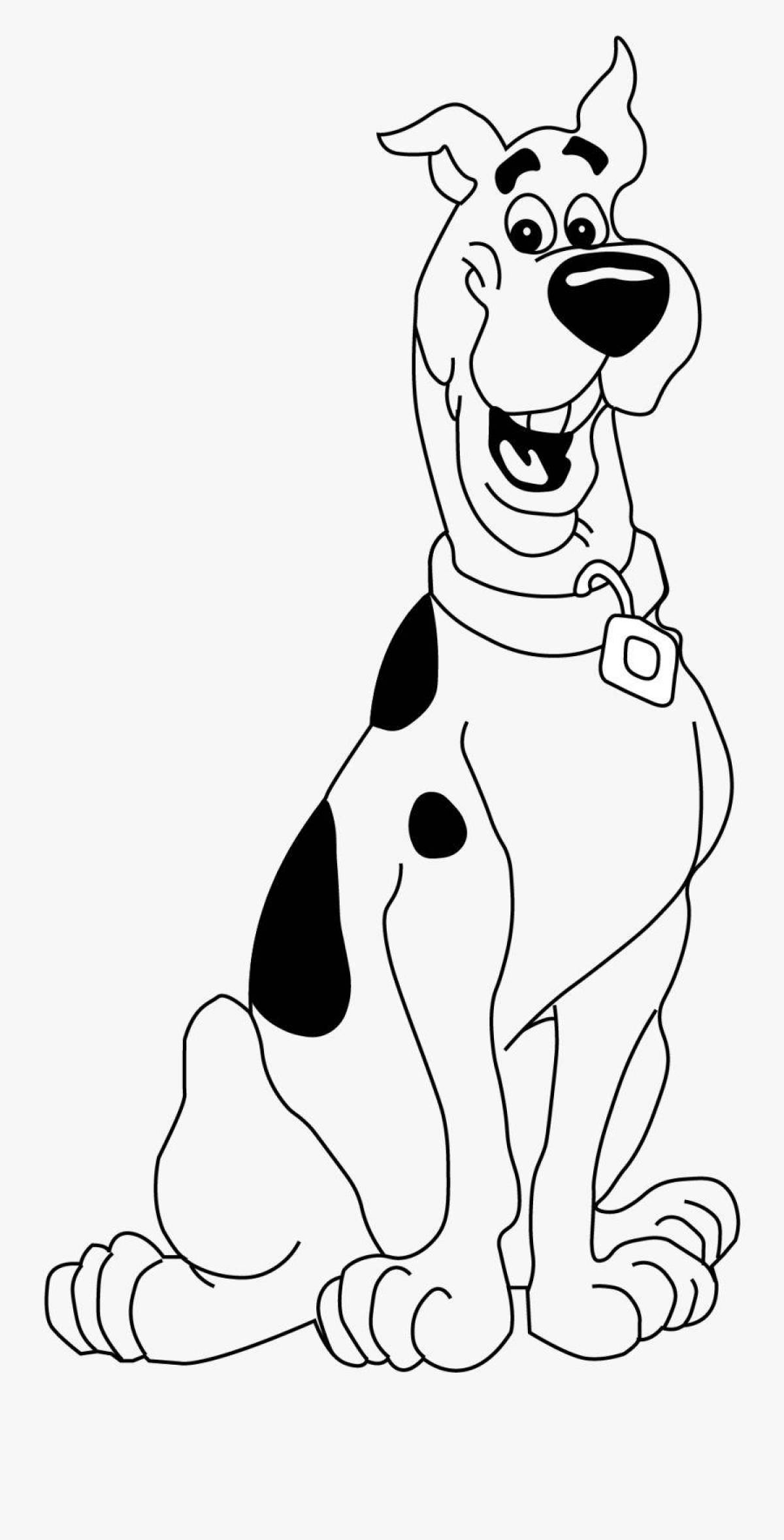 Joyful cartoon dog coloring book