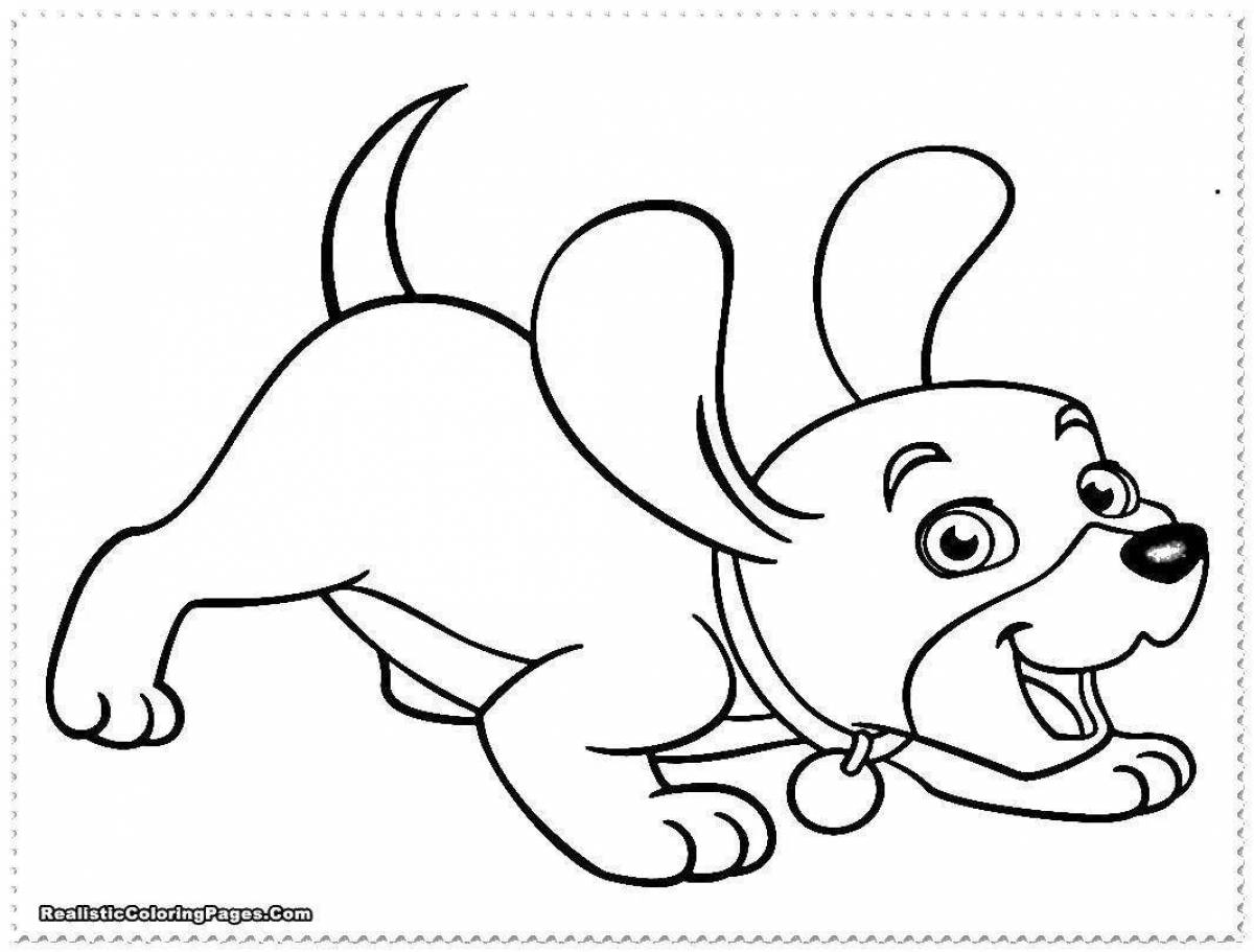 Cute cartoon dog coloring book