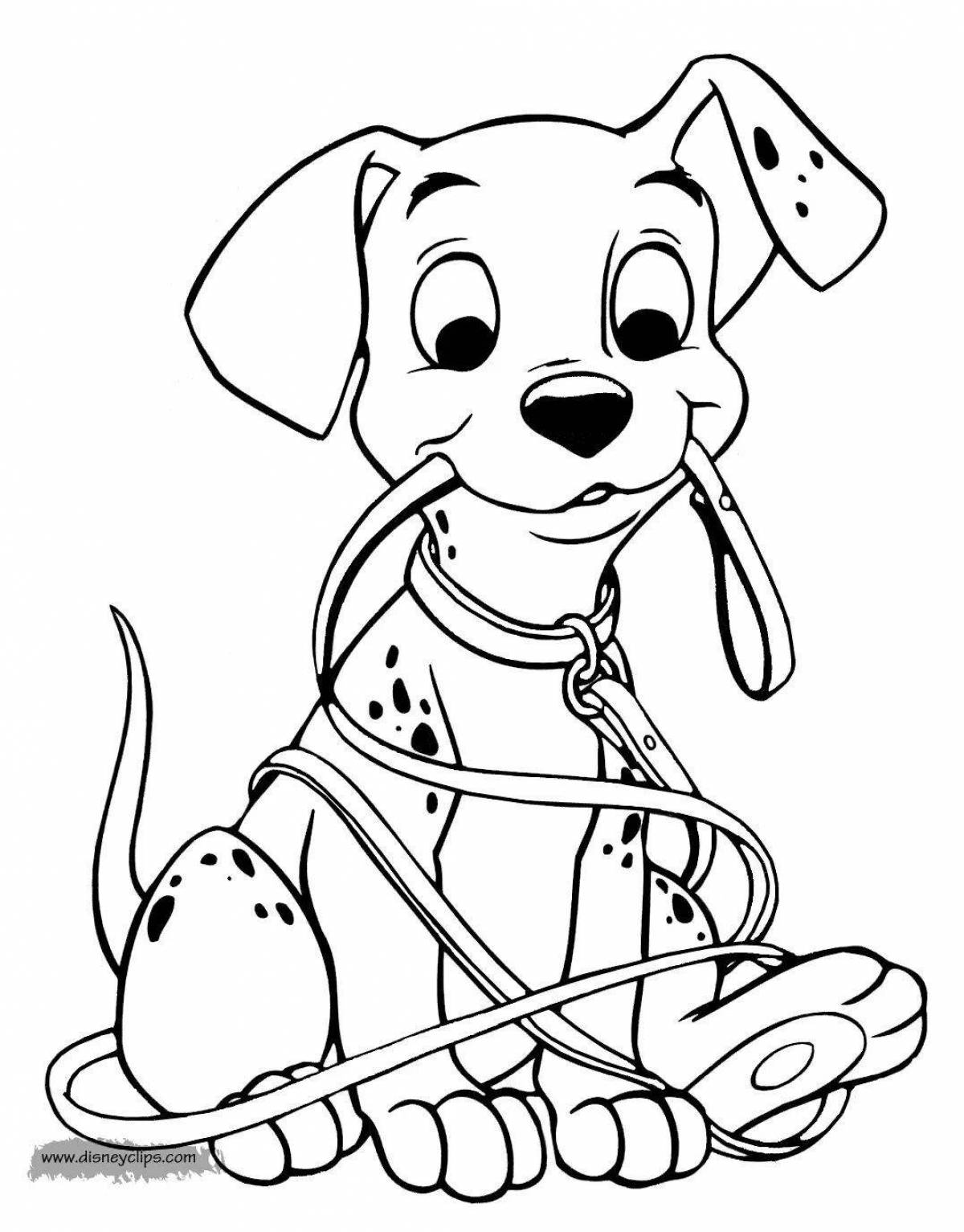 Naughty cartoon dog coloring book