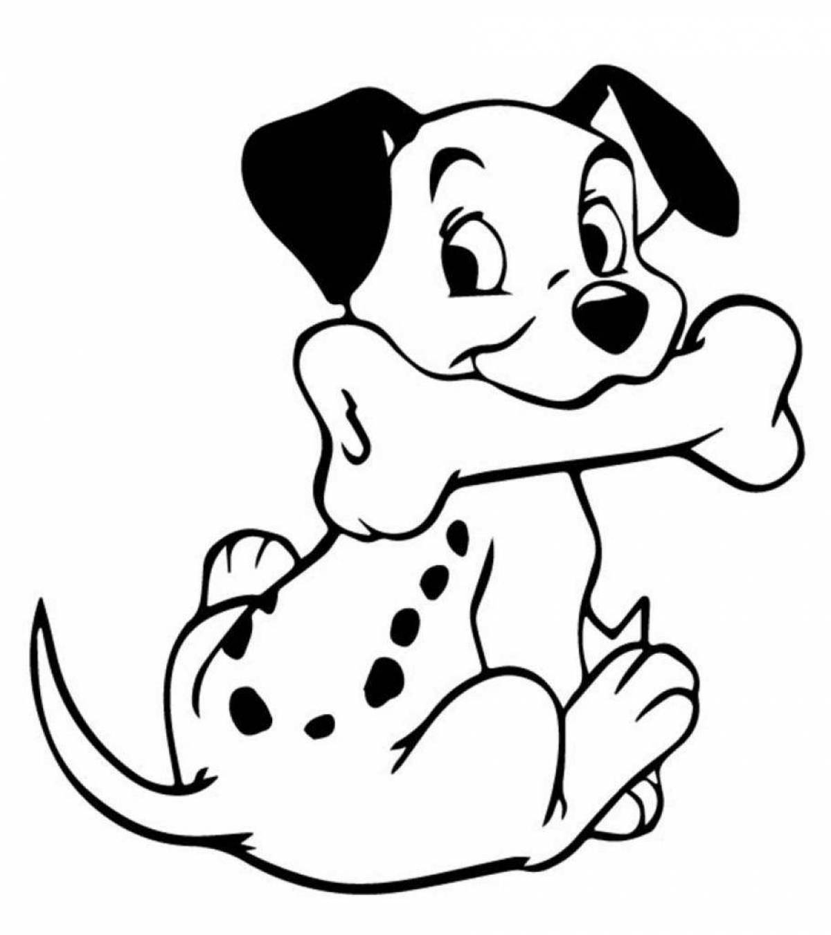 Dog cartoon coloring page
