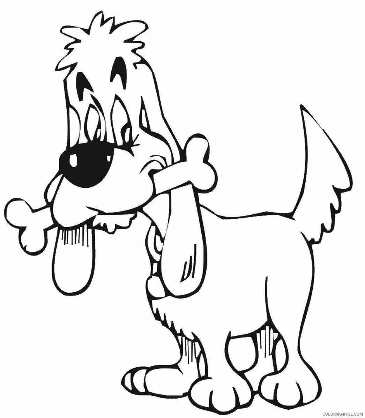 Attractive cartoon dog coloring book