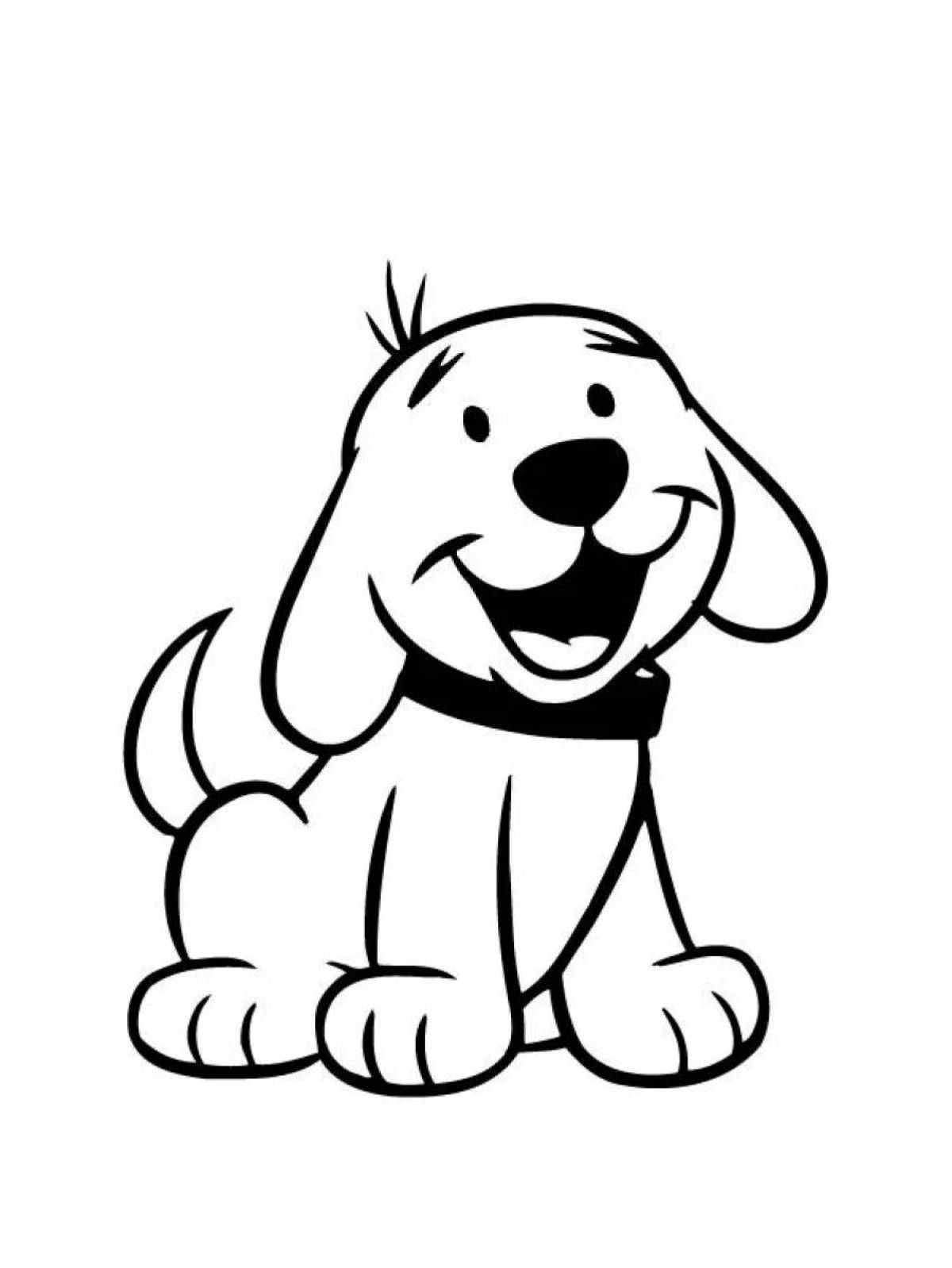 Fun coloring cartoon dog