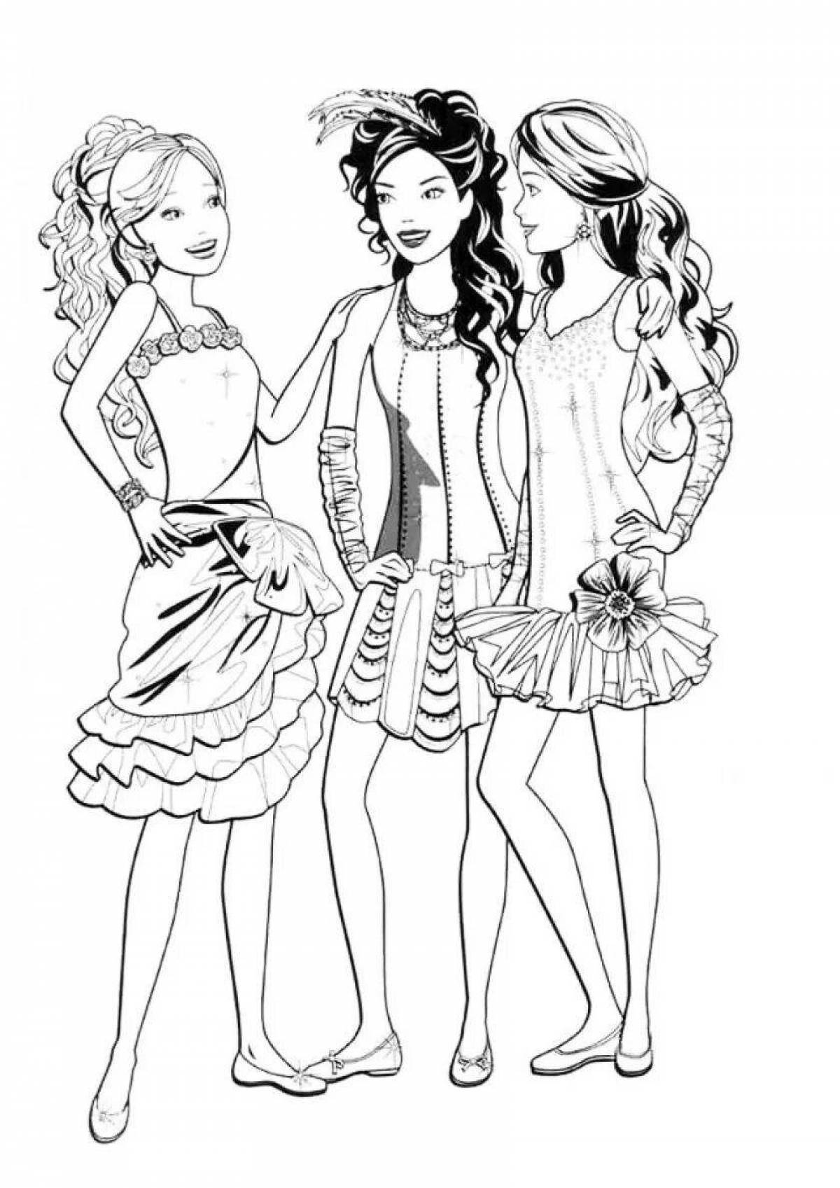 Animated coloring three friends