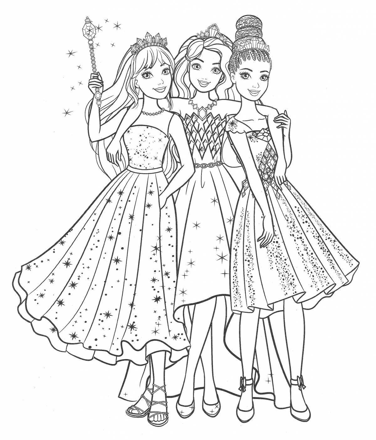 Three friends shining coloring book