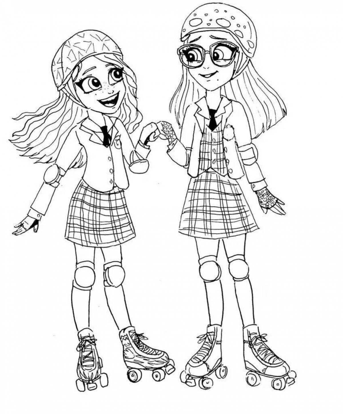 Brilliant coloring three girlfriends