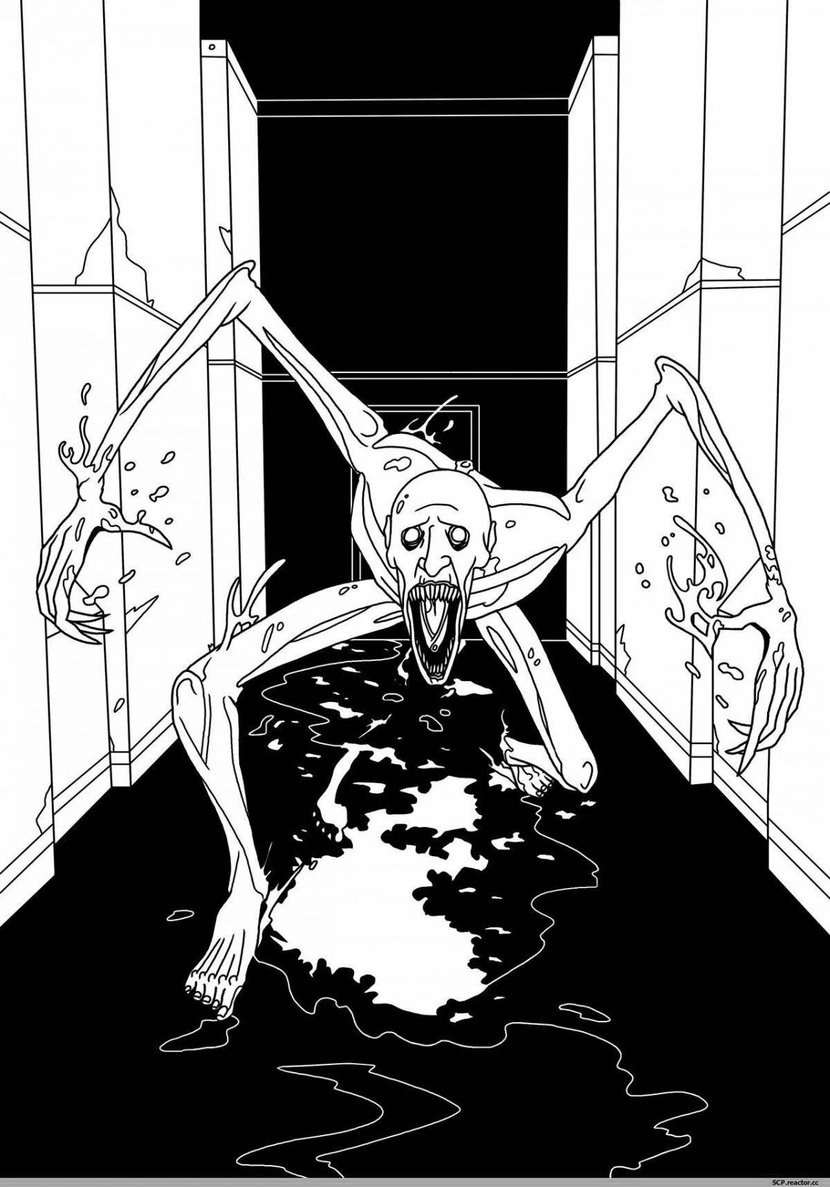 Photo Coloring page happy shy monster