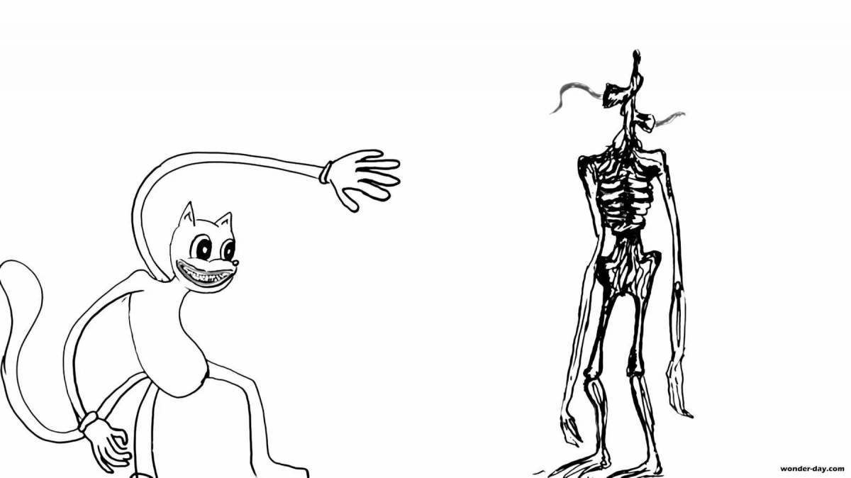 Photo Animated shy monster coloring page