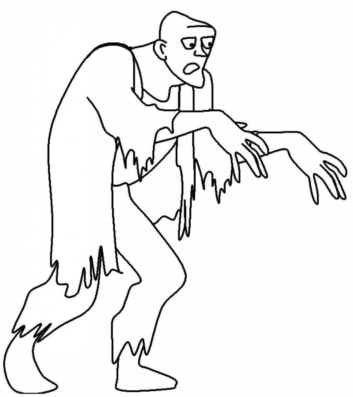 Photo Colouring bright shy monster