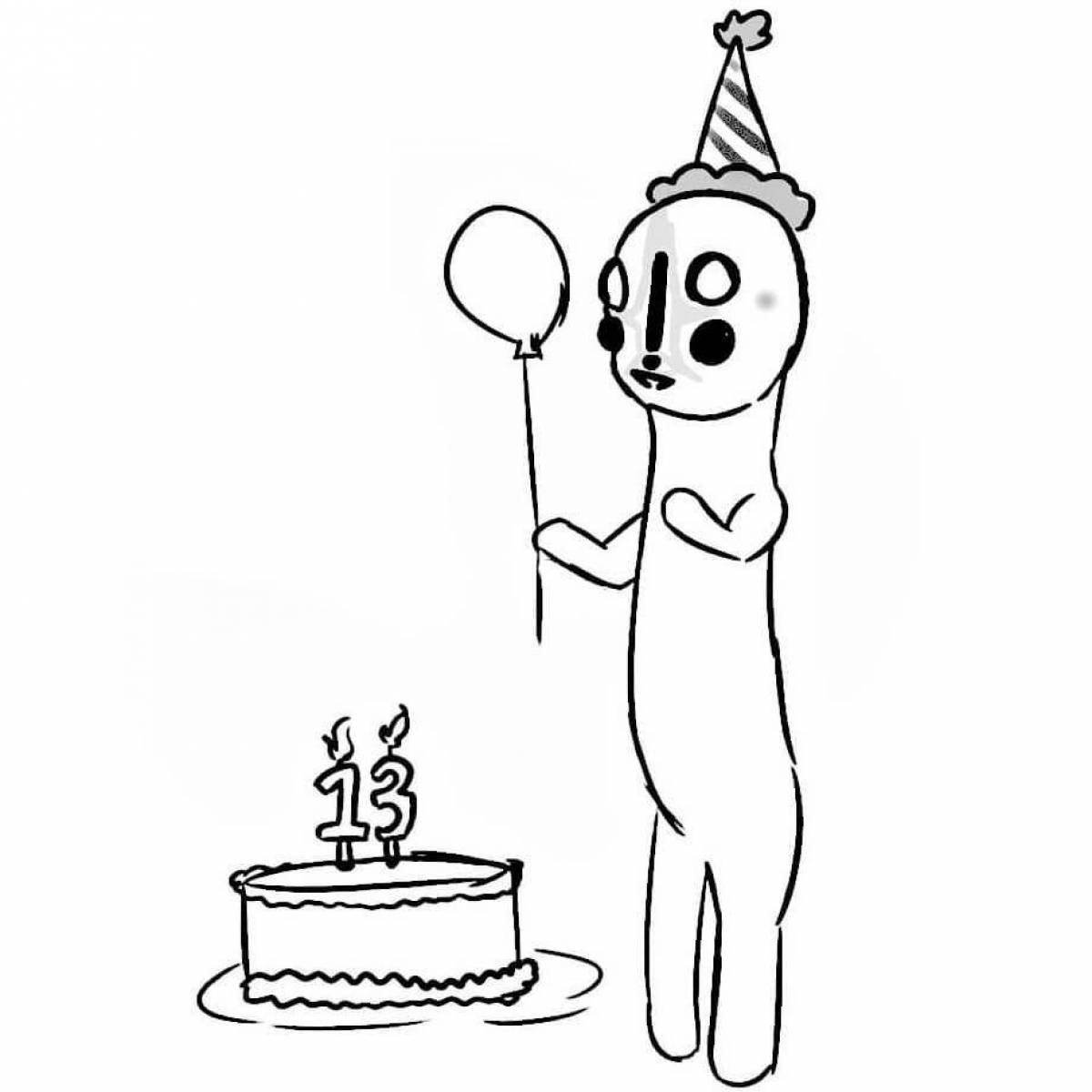 Photo Shy monster invitation coloring book