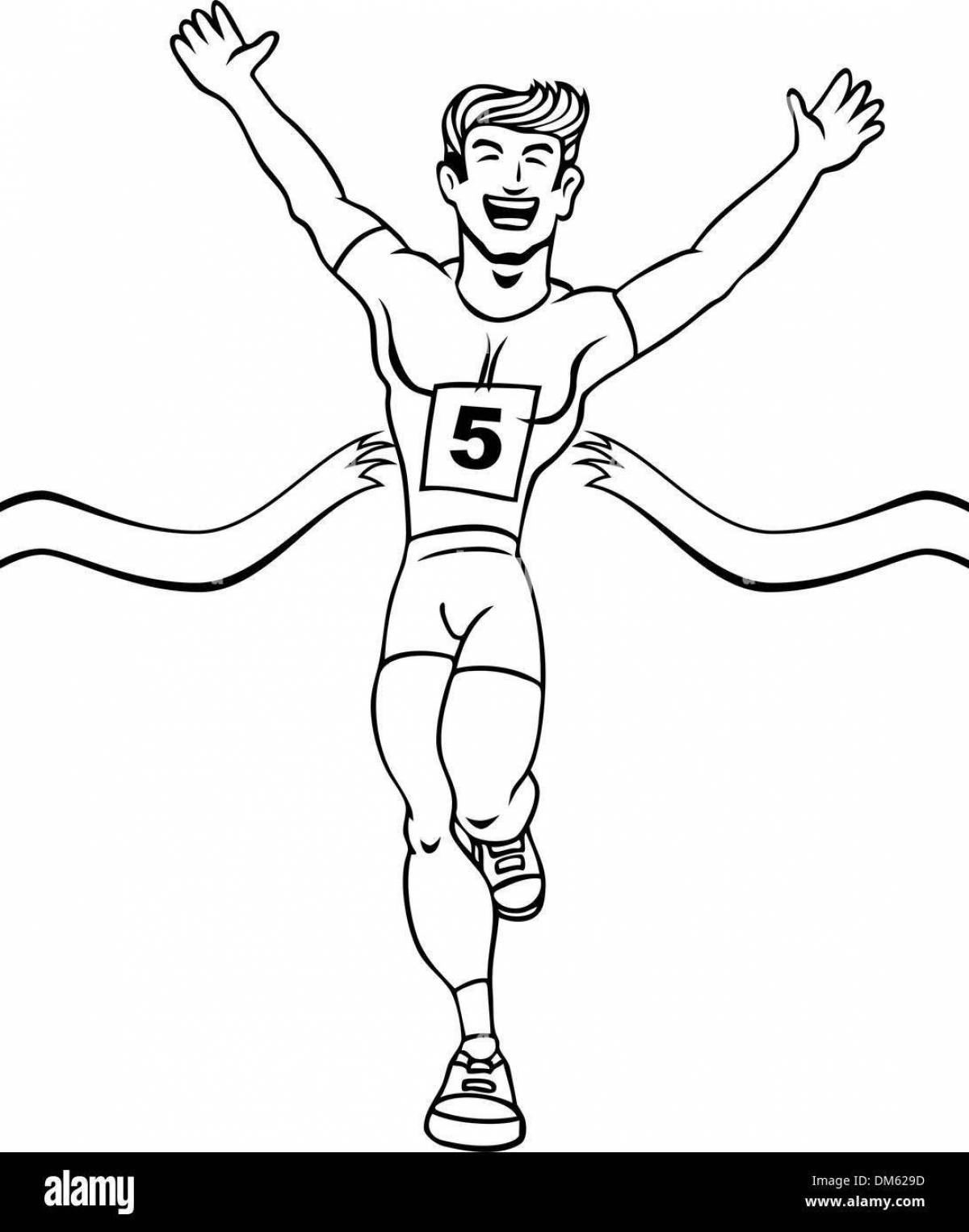 Colorful athletics coloring book