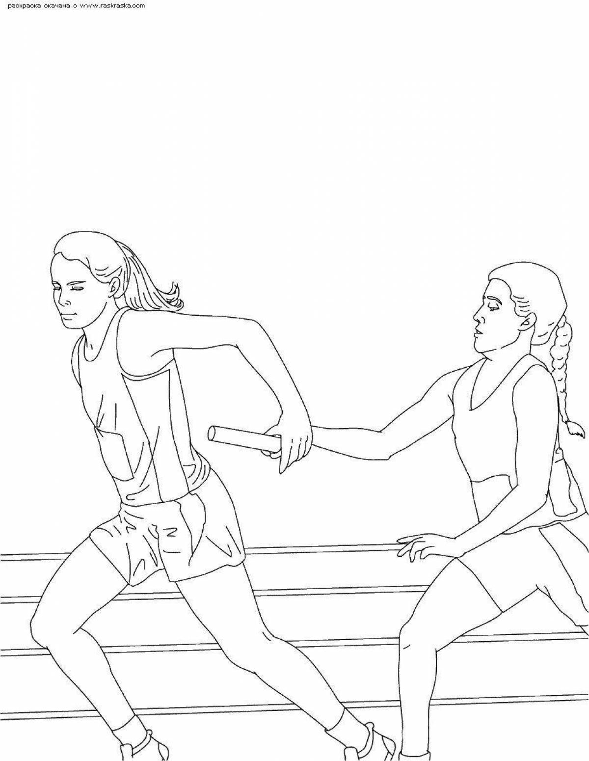 Stimulated athletics coloring page
