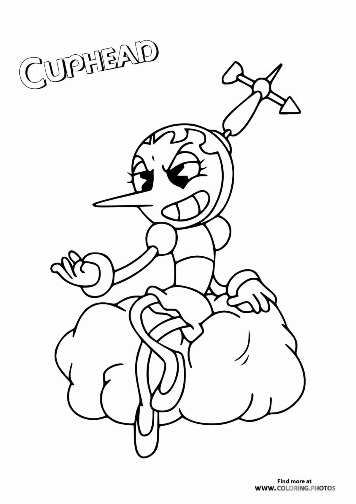 Radiant cuphead boss coloring page
