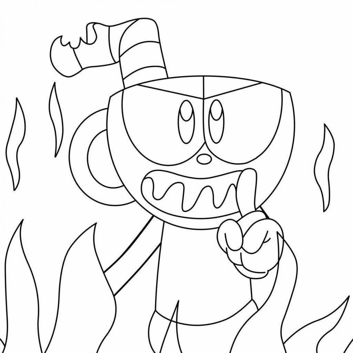Coloring page attractive cuphead bosses