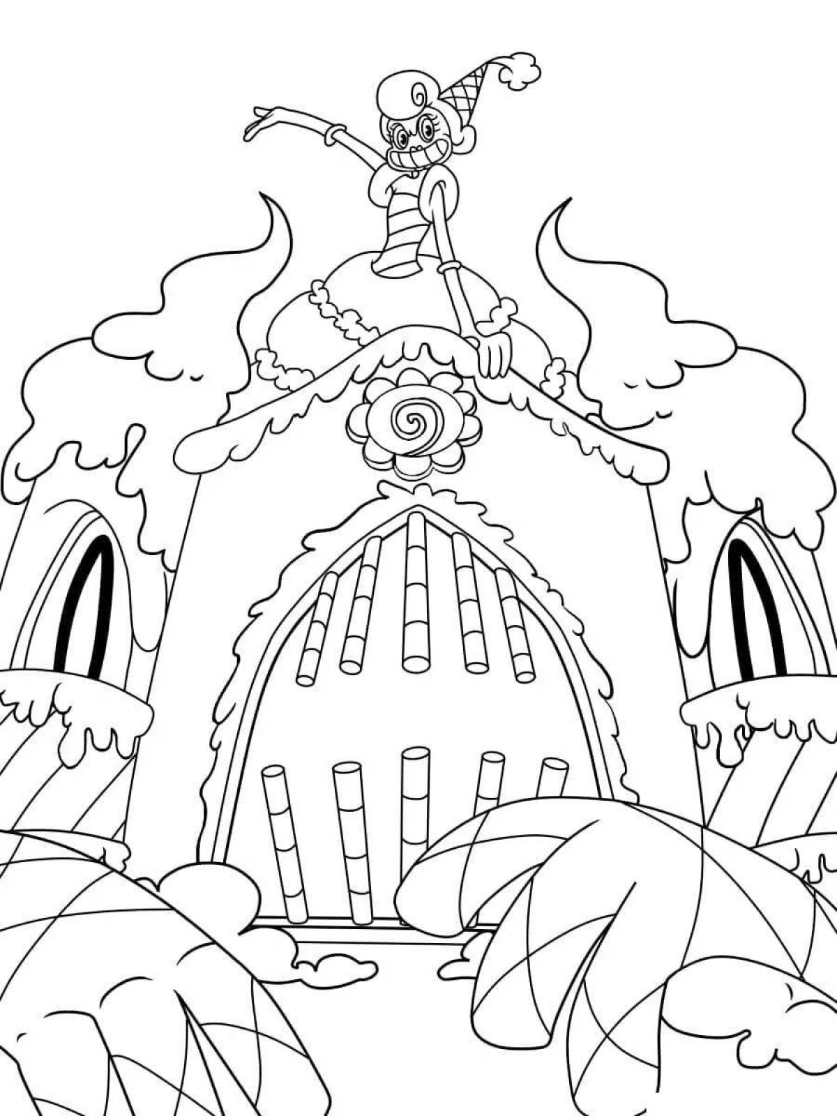 Adorable cuphead boss coloring page